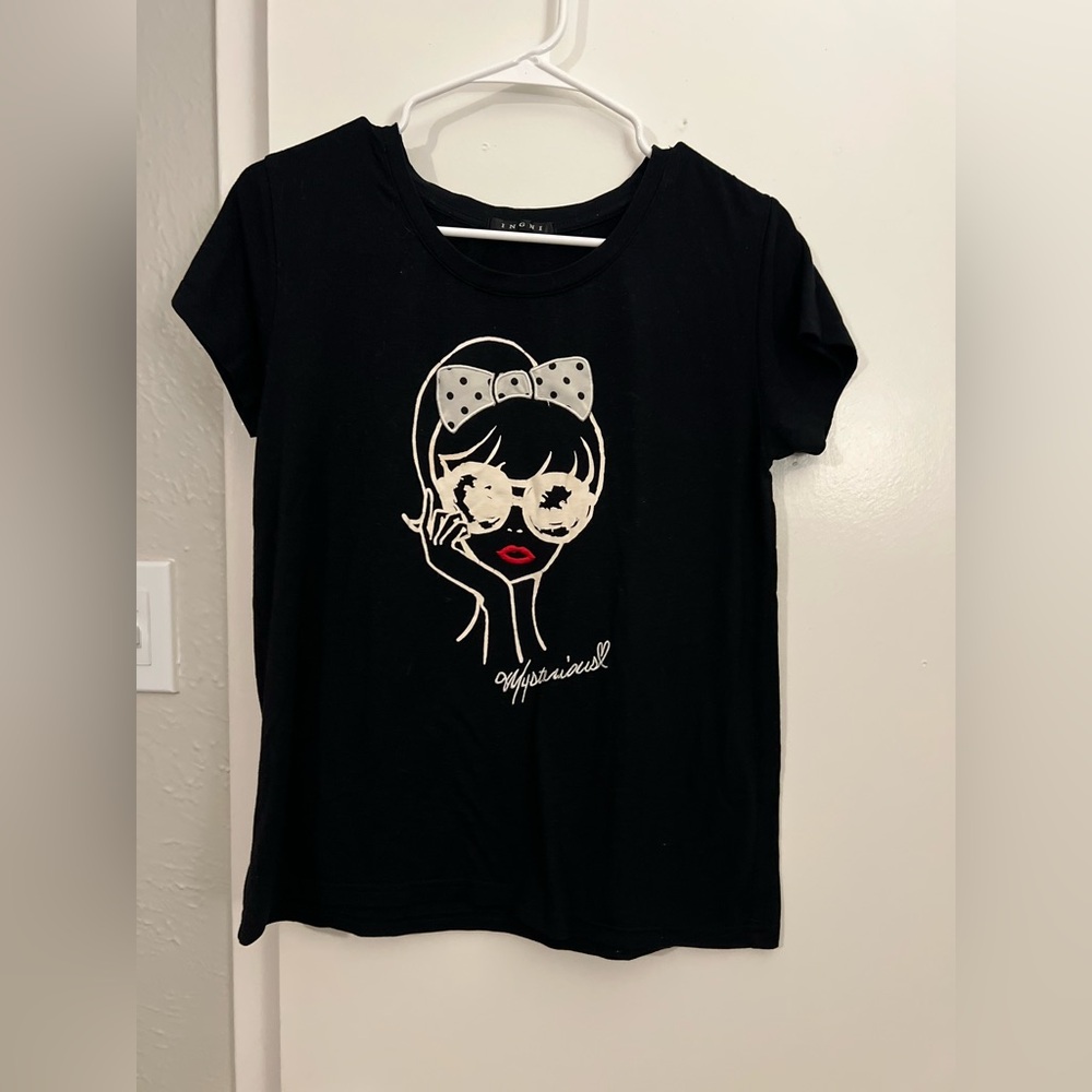 INGNI Black and White Short Sleeve Tees Women’s S